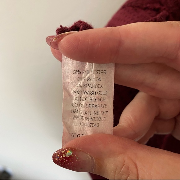 Rolla Coster Burgundy Waffle Knit Wrap Dress - Picture 5 of 6